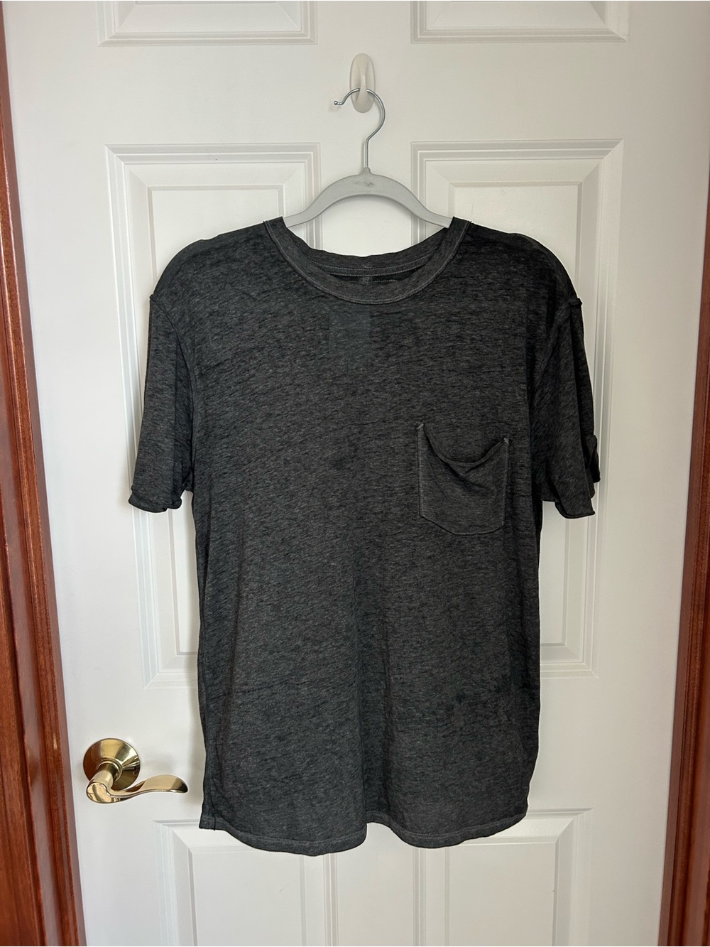 Free People We the Free NWOT Dark Gray Pocket Crewneck T-Shirt